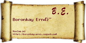 Boronkay Ernő névjegykártya