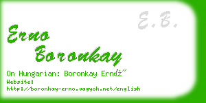 erno boronkay business card